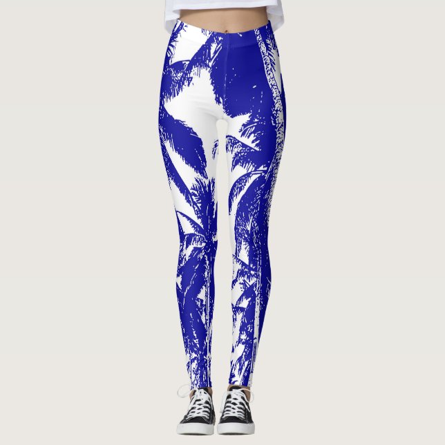 Legging Palmeiras num Design Posterizado (Frente)