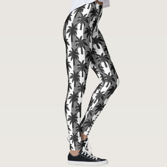 Legging Palmeiras Tropicais Brancas cinza (Criador carregado)