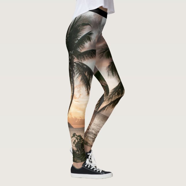 Legging Palmeiras Tropicais Solares Caribe USVI (Direita)