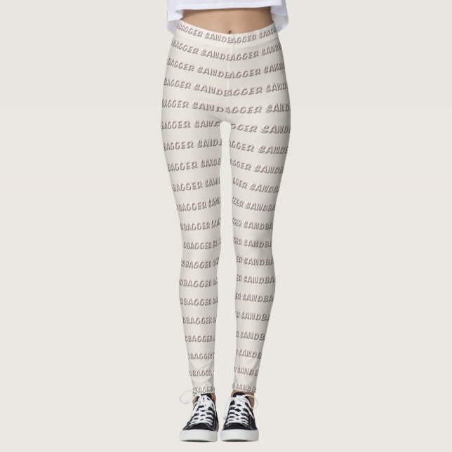 Legging Pancadas de areia branca do Sandbagger (Frente)