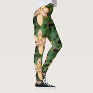 Legging Pancas das lágrimas-leopardo-laranja-claro