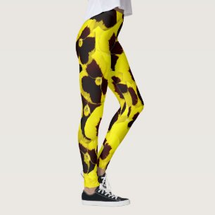 Legging Pansias Amarelas e Marrons: Elegância Quente em Bl