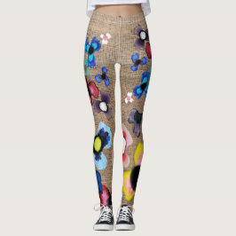 Legging Pansies efeito yute