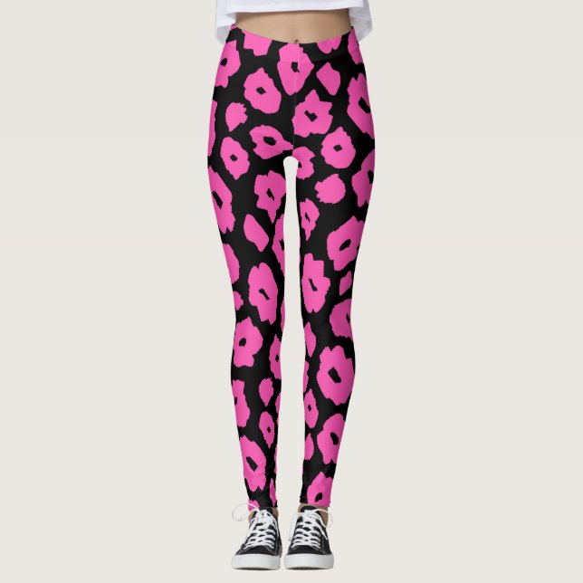 Legging Pantera rosa, Perna animal para mulheres (Frente)
