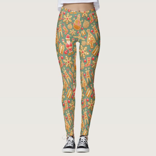 Legging Pão de especiarias/biscoitos/Natal (Frente)