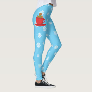 Legging Pão De Gengibre Que Se Relaxa Na Taça Vermelha De