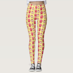 Legging Pão engraçado e personagens de desenho animados de