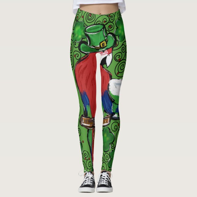 Legging Papagaio do Dia de São Patrício (Frente)
