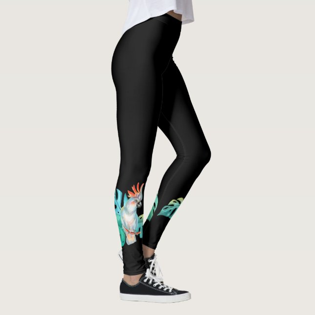 Legging Papagaio Tropical Preto (Direita)
