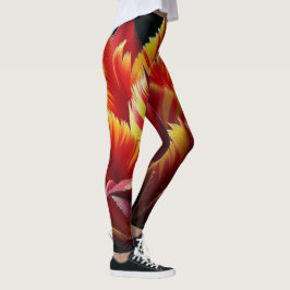 Legging Papagaio Tulip Floral Vermelho e Amarelo