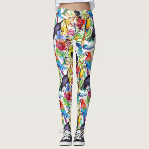 Legging Papagaios coloridos 2 da aguarela