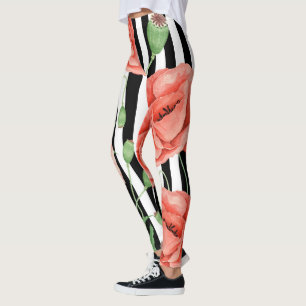 Legging Papagaios Vermelhos - Stripes Negras