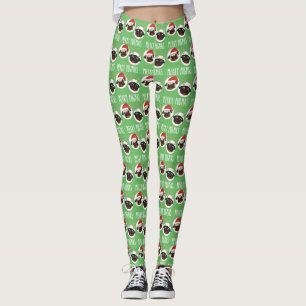 Legging Papai noel de Pugmas e Pugs alegres da rena