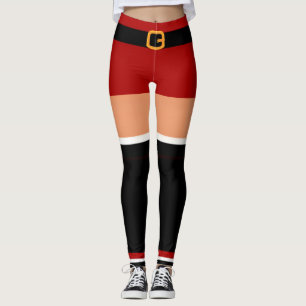 Legging Papai Noel Natal Negro e Vermelho