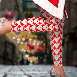 Legging Papais noeis com barba, pernas brancas de natal pa