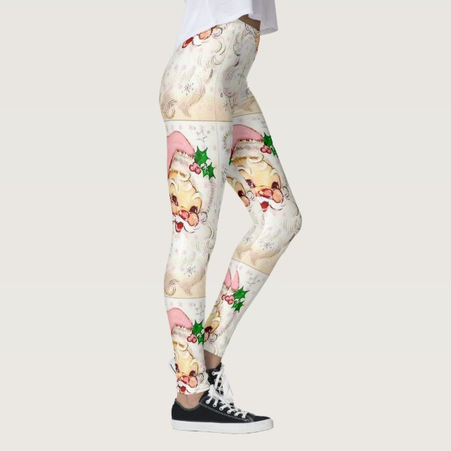 Legging Papais noeis de Natal com chapéu cor-de-rosa (Direita)