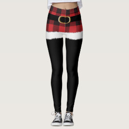 Legging Papais noeis de Xadrez moderna Figuram Feliz Natal