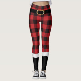 Legging Papais noeis de Xadrez moderna Figuram Frio Feliz 