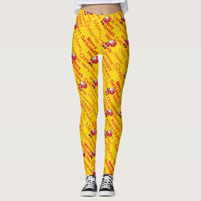 Legging Papais noeis e gráfico Feliz Natal (Frente)