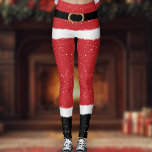 Legging Papais noeis modernos Sra. Claus Figurino Bonito N<br><div class="desc">Estas leggings bonitas de Natal são a fantasia perfeita para Papais noeis de manhã de Natal ou festas de Natal. Seja a mais legal,  Sra. Claus,  nesta design divertida e moderna com flores de neve e um cinto de ouro falso!</div>