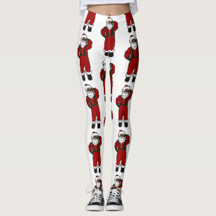Legging papais noeis pretos de veludo vermelho
