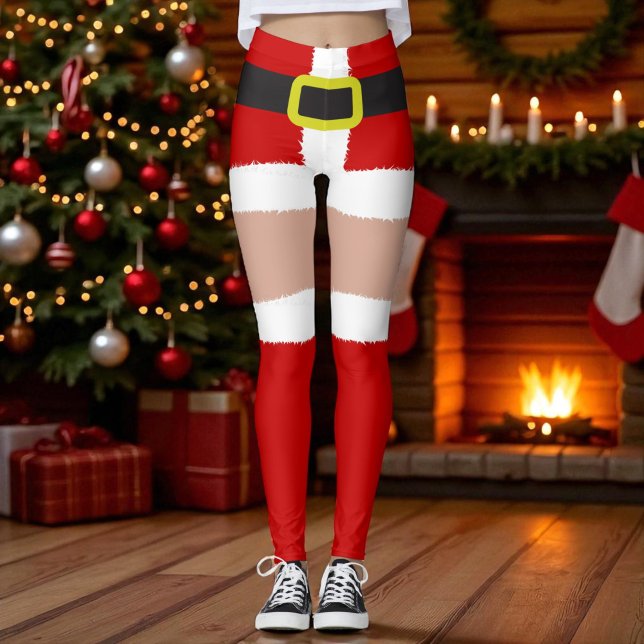 Legging Papais noeis Sexy Meias de Natal Novidade Divertid (Sexy Santa Christmas Stockings Novelty Fun Leggings by Ricaso. Cute holiday clothing )