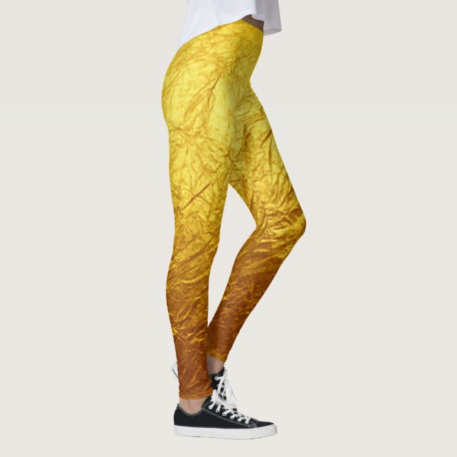 Legging PAPEL DE OURO PURO Padrão + seu texto / foto (Direita)