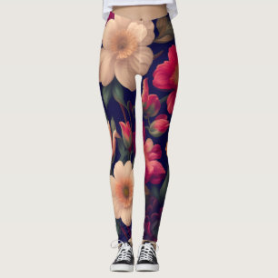 Legging Papel de parede com padrão floral