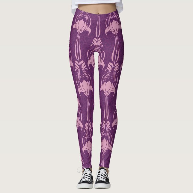 Legging Papel de parede flexível - Design violeta rosa (Frente)