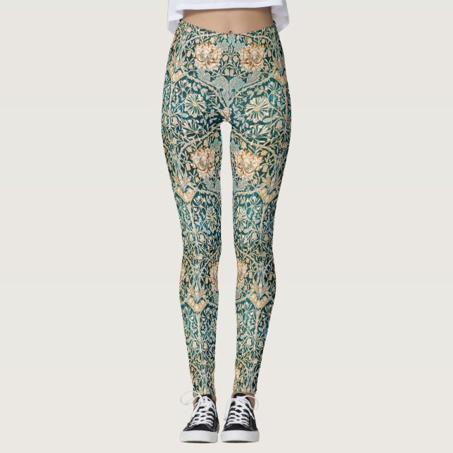 Legging Papel de Parede Floral Blue Honeysuckle de Morris  (Frente)