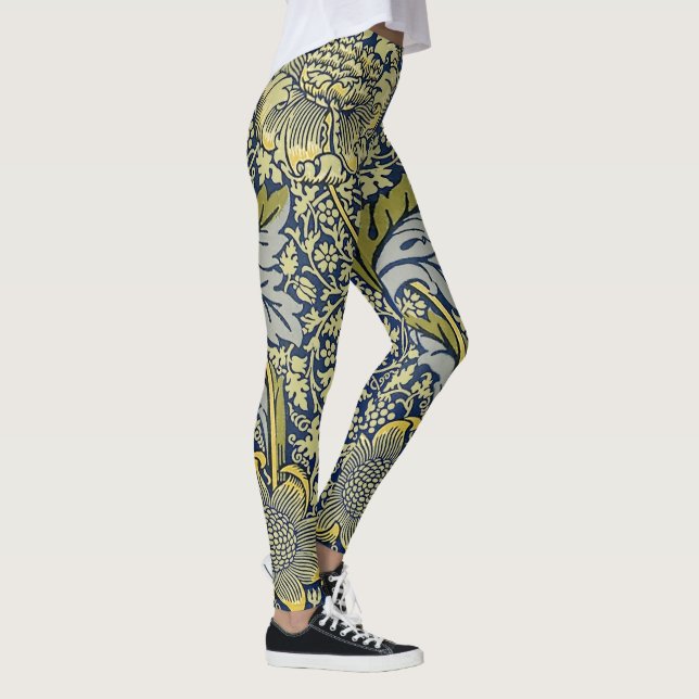 Legging Papel de Parede Floral William Morris Kennet Azul  (Direita)