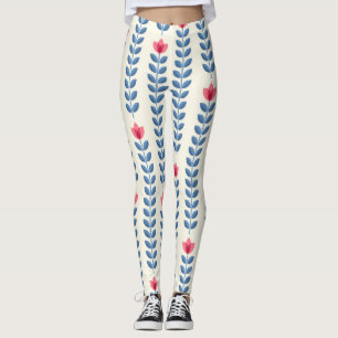 Legging Papel de parede retrô geométrico escandinavo flora