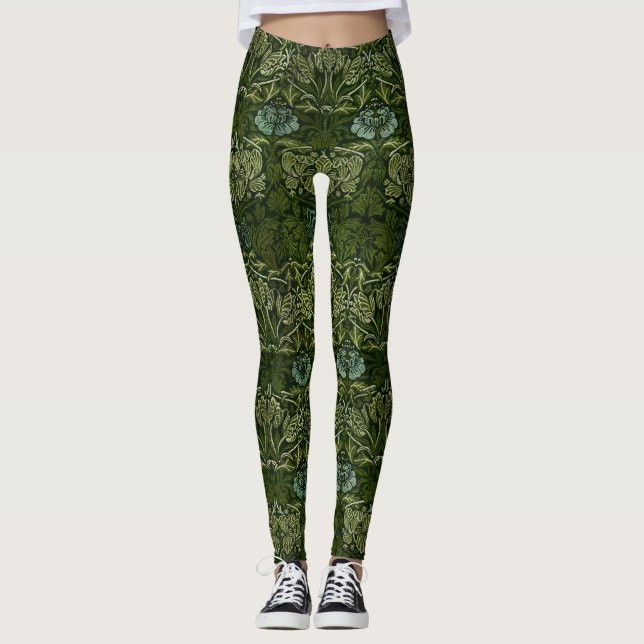 Legging Papel de Parede Tulipa Rosa Verde Grande William M (Frente)