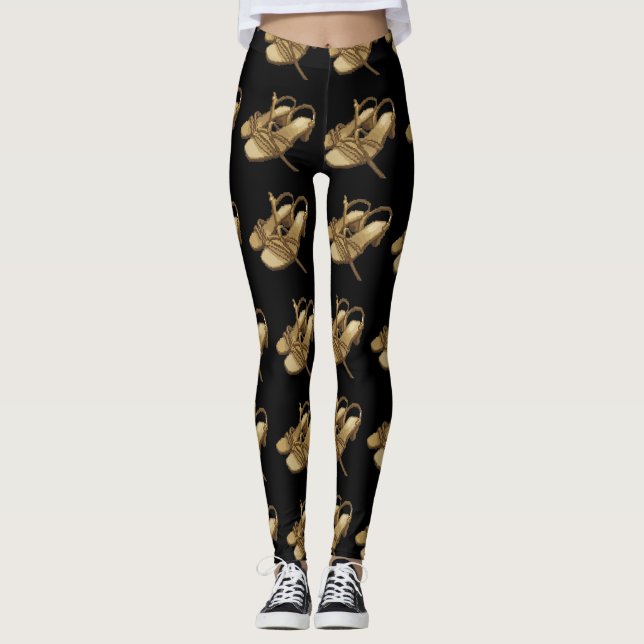 Legging Par de Saltos Dourados Pixelados (Frente)