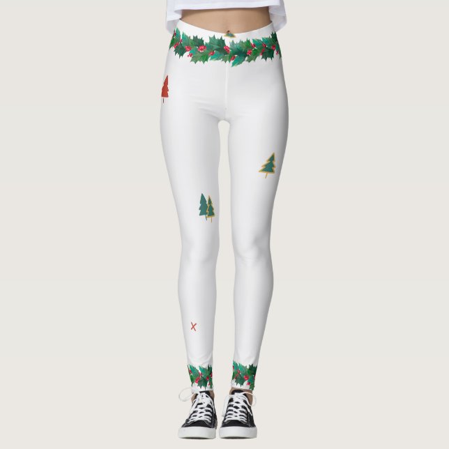 LEGGING PARA O NATAL IMPRESSOS EM PEDAÇOS HOLGOS (Frente)