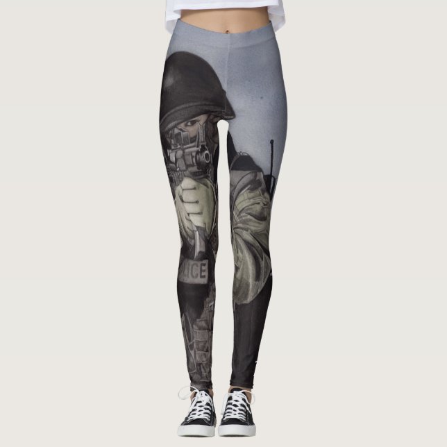 Legging Para Servir E Proteger O NOME Personalizado Da Leg (Frente)
