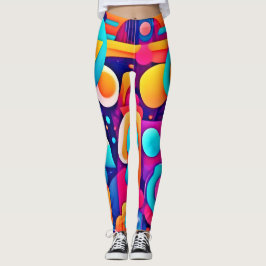 Legging Parada Geométrica no Caos Colorido