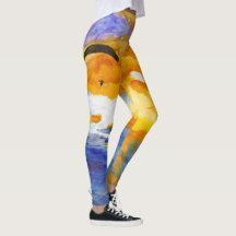 Parapente do por do sol sobre a água na aguarela