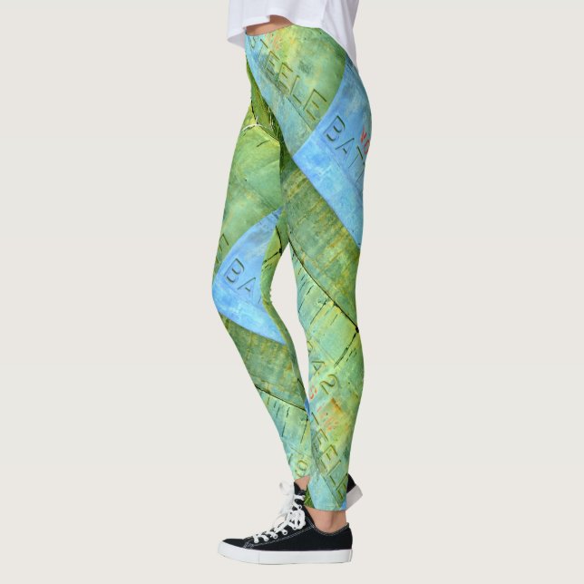 Legging parede azul de pedra velha (Esquerda)