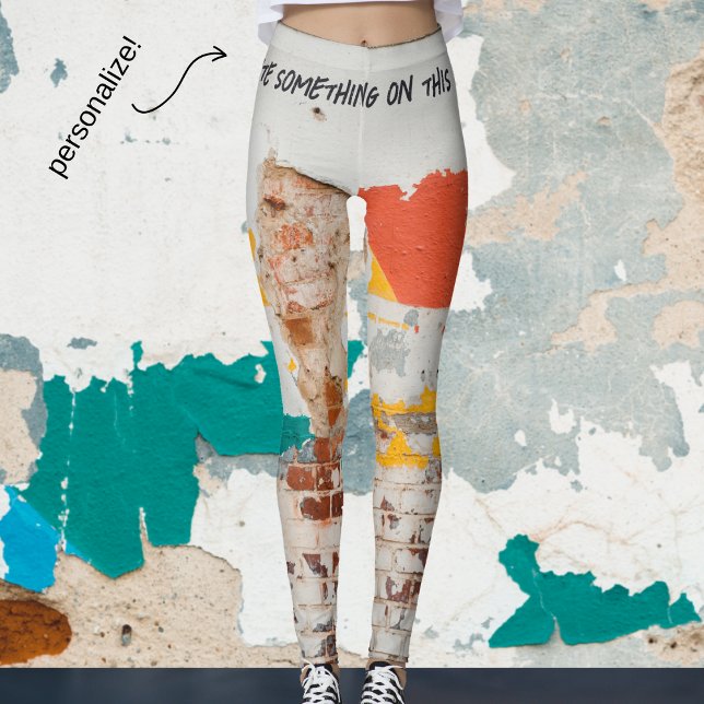 Legging Parede pintada antiga com grafite (Criador carregado)