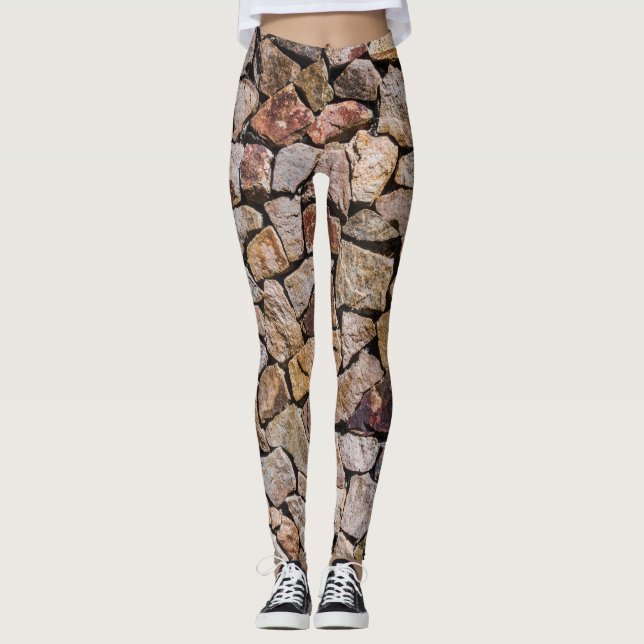 Legging Paredes Tradicionais De Pilha De Pedra Quebrada (Frente)