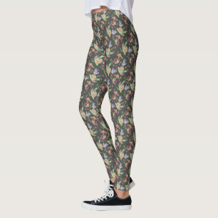 Legging Parem e cheirarem o padrão do caracol das morango
