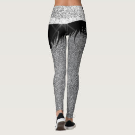 Legging Parero Skirt Silver Glitter Spark Glam Black