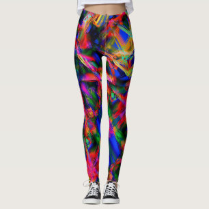 Legging Pares tortos com "pinceladas" coloridas