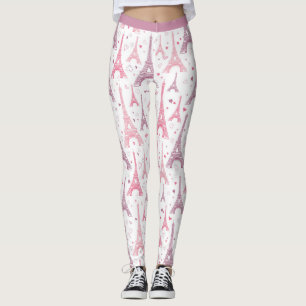 Legging Paris França Eiffel Torre Pink Purple Yoga Workout