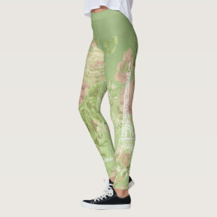 Legging Paris, je t'aime Vintage Floral Eiffel Tower