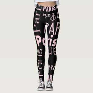 Legging Paris rosa e paris pretos