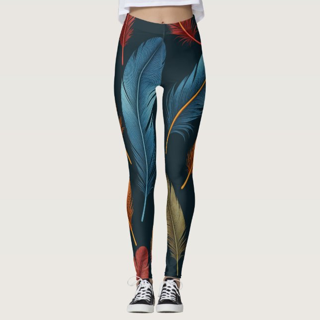 Legging Parrot Feather inspirou design (Frente)
