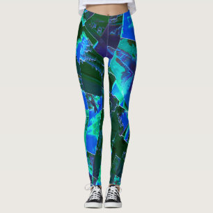 Legging partes de pastagens verdes abstrato e céu azul, en