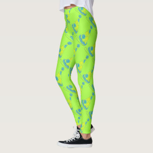 Legging Partido Neon Green Que Celebração de Ano Novo de A